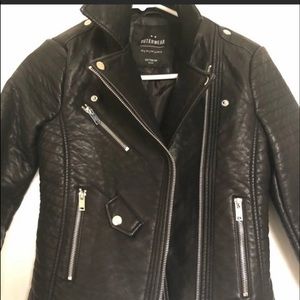 Motorcycle faux leather jacket